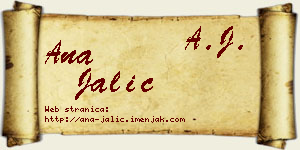 Ana Jalić vizit kartica